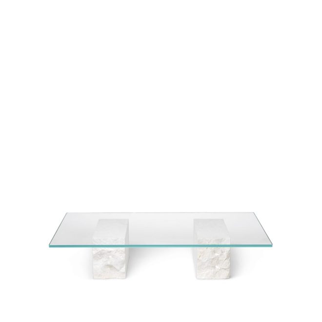 Ferm living mineral soffbord glas, bas i marmor