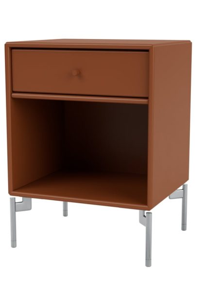 Montana dream sängbord hazelnut 146, kromben