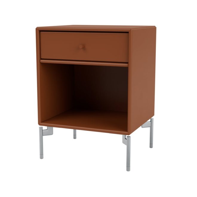 Montana dream sängbord hazelnut 146, kromben