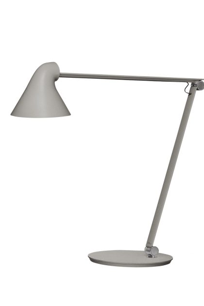 Louis poulsen njp skrivbordslampa ljusgrå, fotplatta, 3000k