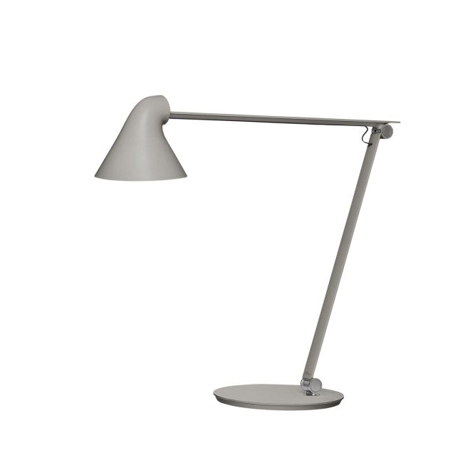 Louis poulsen njp skrivbordslampa ljusgrå, fotplatta, 3000k