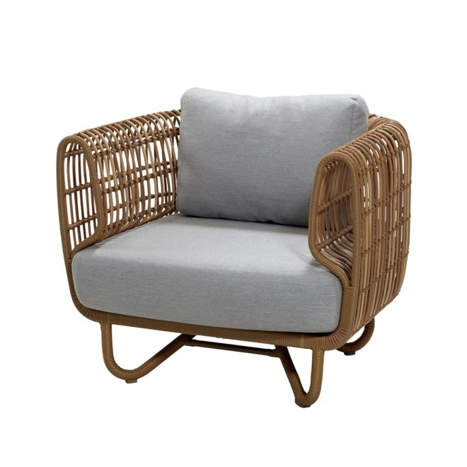 Cane-line nest loungefåtölj weave natural, cane-line natté light grey