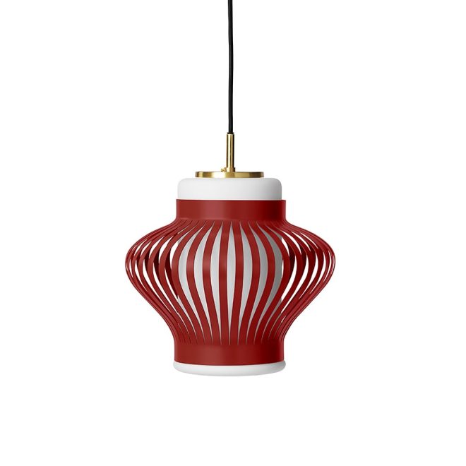 Warm nordic opal lamella pendel red grape, sandblästrad opal