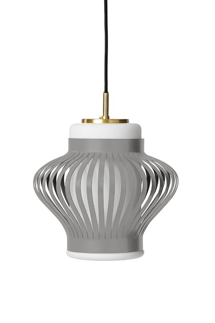 Warm nordic opal lamella pendel sky grey, sandblästrad opal
