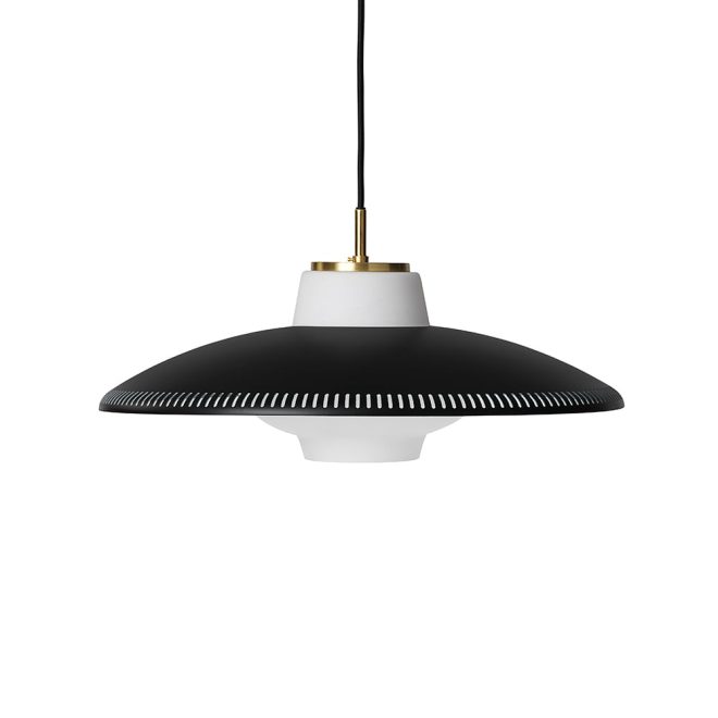 Warm nordic opal shade pendel black noir, sandblästrad opal