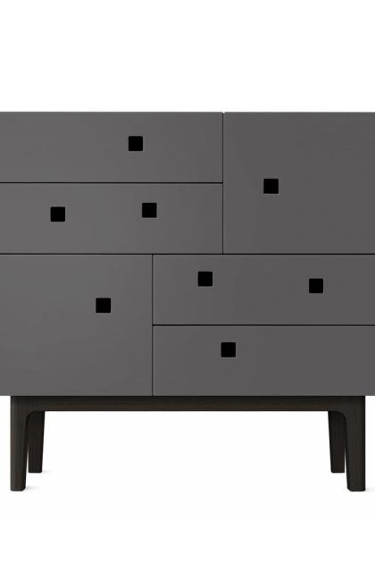 Zweed peep b1 byrå slate grey, svartlack