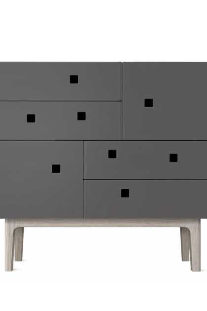 Zweed peep b1 byrå slate grey, vitpigmenterad ek
