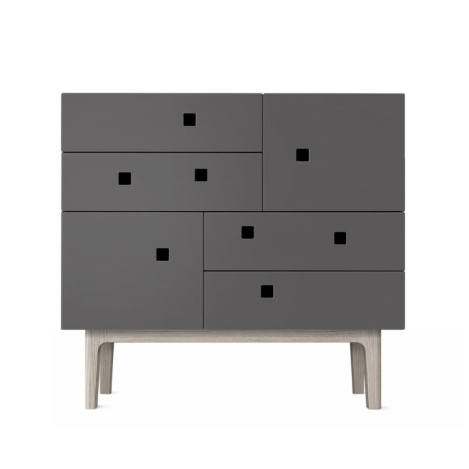 Zweed peep b1 byrå slate grey, vitpigmenterad ek