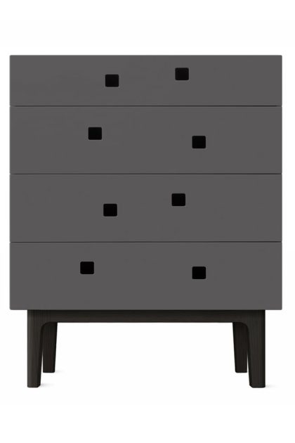 Zweed peep b3 byrå slate grey, svartlack