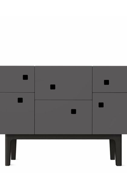 Zweed peep c2 skåp slate grey, svartlack