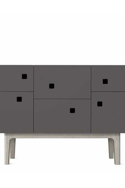 Zweed peep c2 skåp slate grey, vitpigmenterad ek