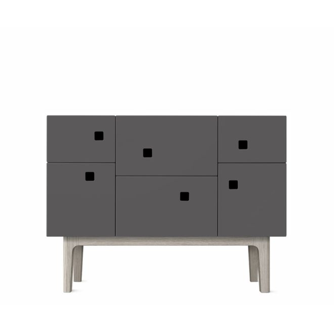 Zweed peep c2 skåp slate grey, vitpigmenterad ek