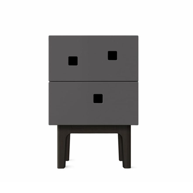 Zweed peep s1 sängbord slate grey, svartlack