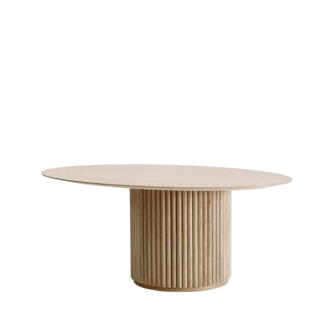 Asplund palais ovale soffbord vitbetsad ek (p2), stomme vitbetsad ek