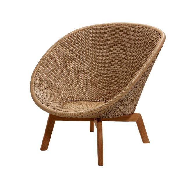 Cane-line peacock weave loungefåtölj natural, ben i teak