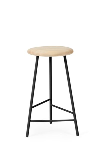 Warm nordic pebble barpall ask olja, h.65, svart stativ