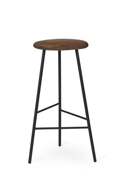 Warm nordic pebble barpall ek rökt, h.75, svart stativ