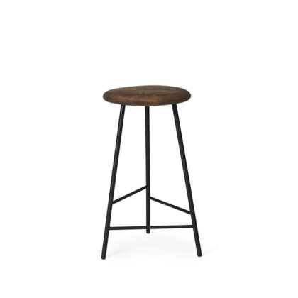 Warm nordic pebble barpall ek rökt, h.65, svart stativ