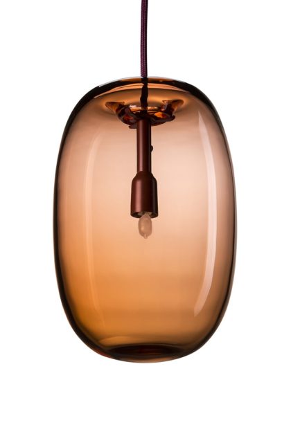 Örsjö belysning pebble pendel oxblod, långsträckt, glas