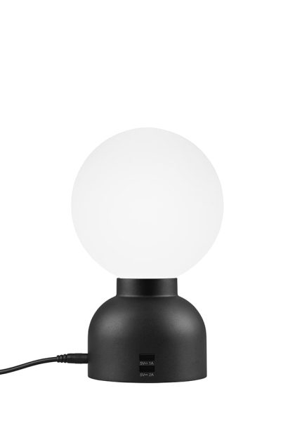 Ateljé lyktan pluggie bordslampa svart, opalglas