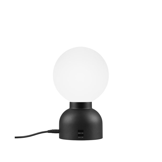 Ateljé lyktan pluggie bordslampa svart, opalglas