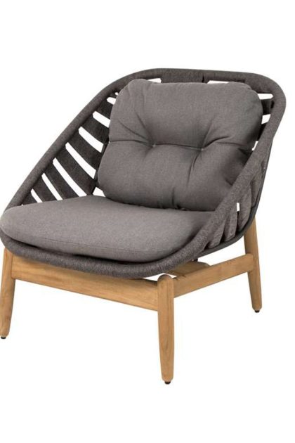 Cane-line strington loungefåtölj cane-line airtouch dark grey-teak