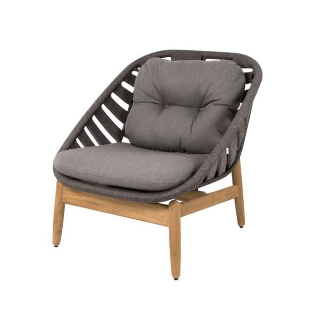 Cane-line strington loungefåtölj cane-line airtouch dark grey-teak