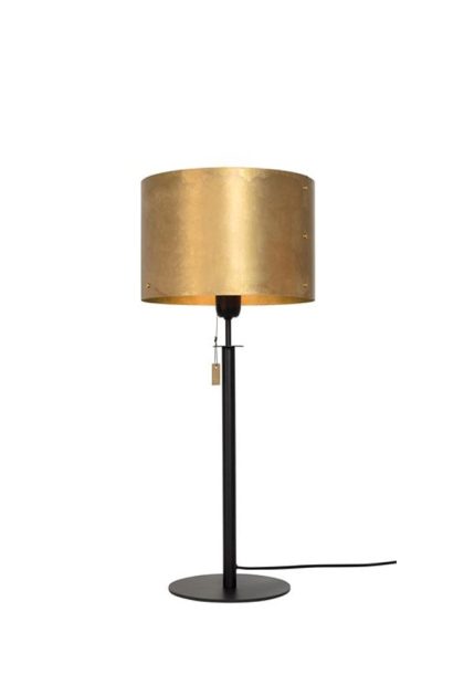 Konsthantverk svep bordslampa svart/råmässing