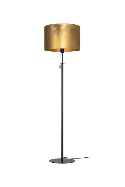 Konsthantverk svep golvlampa svart/råmässing