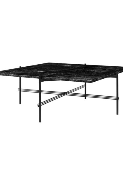 Gubi ts square soffbord black marquina marble-105x105 cm-svart stativ