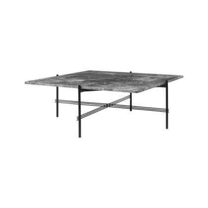 Gubi ts square soffbord grey emperador marble-105x105 cm-svart stativ