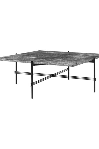 Gubi ts square soffbord grey emperador marble-105x105 cm-svart stativ