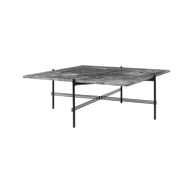 Gubi ts square soffbord grey emperador marble-105x105 cm-svart stativ