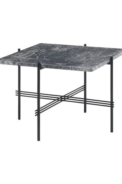Gubi ts square soffbord grey emperador marble, 55x55 cm, svart stativ