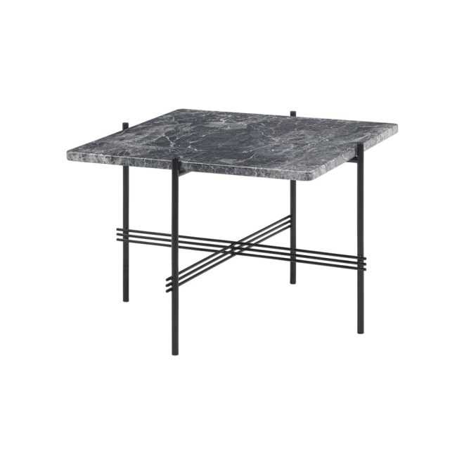 Gubi ts square soffbord grey emperador marble, 55x55 cm, svart stativ