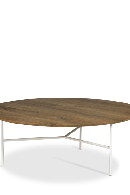 Mavis tribeca soffbord ek olja rustik, vita ben, ø110