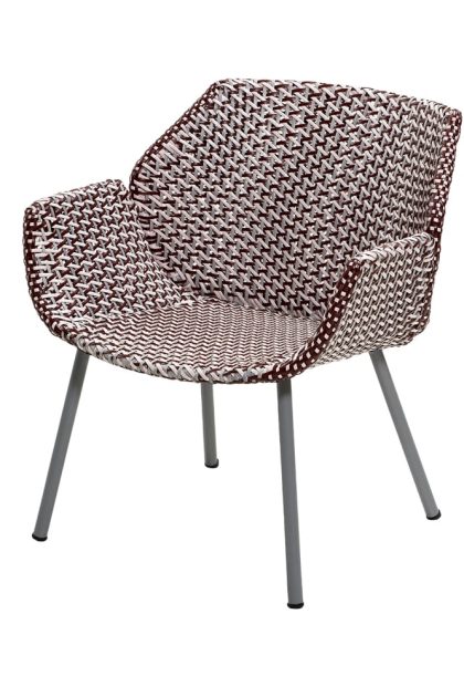 Cane-line vibe loungefåtölj light grey/bordeaux/dusty rose