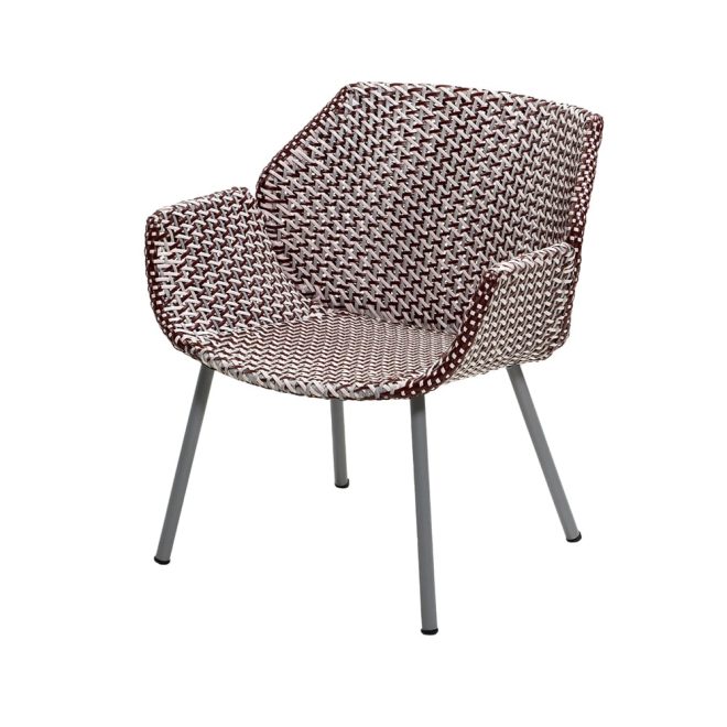 Cane-line vibe loungefåtölj light grey/bordeaux/dusty rose