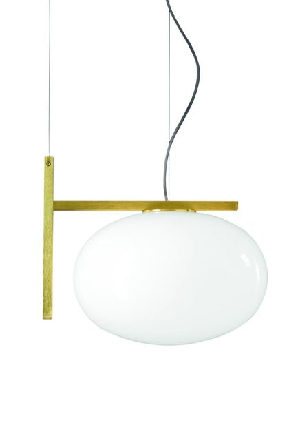 Oluce alba 466 pendel opal, mässing