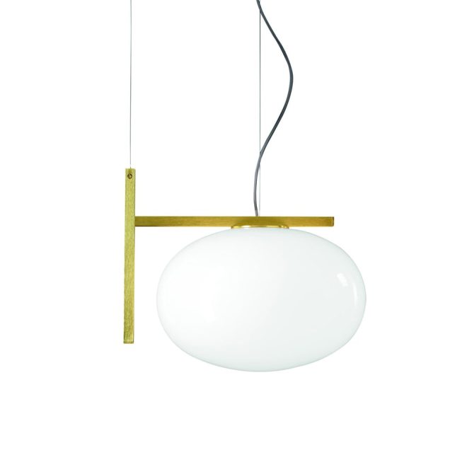 Oluce alba 466 pendel opal, mässing