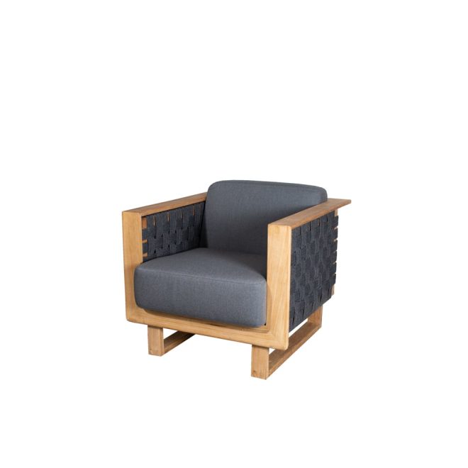Cane-line angle loungefåtölj dark grey, teak