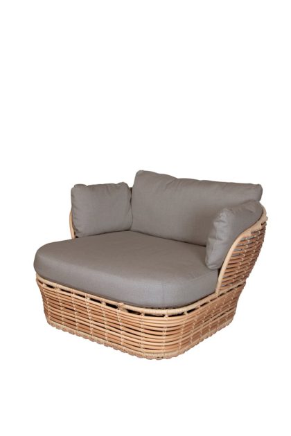 Cane-line basket loungefåtölj natural, inkl. taupe dynor