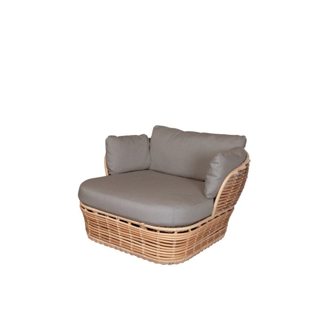 Cane-line basket loungefåtölj natural, inkl. taupe dynor