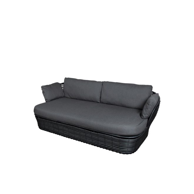 Cane-line basket soffa 2-sits graphic grey, grå dynor