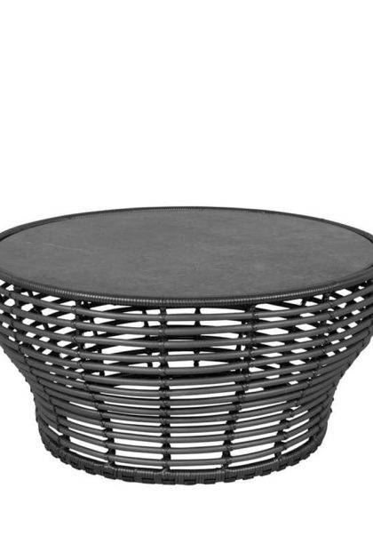Cane-line basket soffbord fossil black, stor, grått flätat underrede