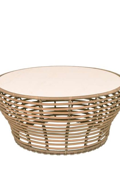 Cane-line basket soffbord travertine, stor, naturflätat underrede