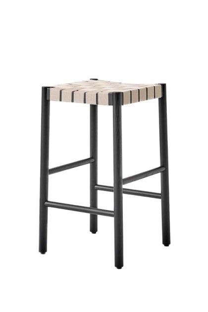&tradition betty tk7 barpall black, naturflätad linnebandssits
