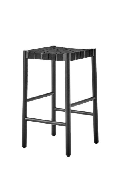 &tradition betty tk7 barpall black, svart flätad linnebandssits