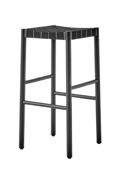 &tradition betty tk8 barpall black, svart flätad linnebandssits