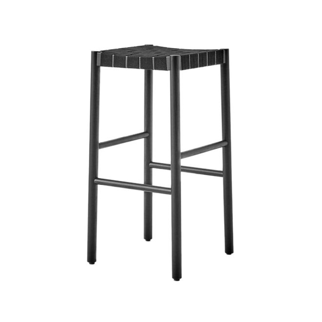 &tradition betty tk8 barpall black, svart flätad linnebandssits